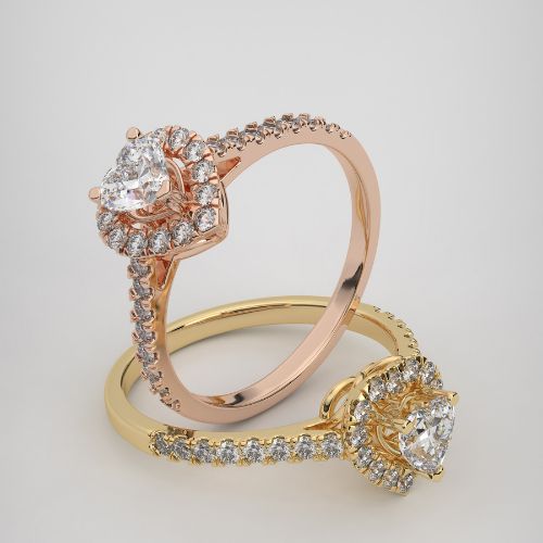 diamond heart shape ring