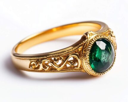 emerald ring with gold